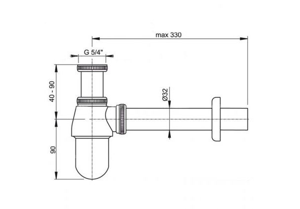 Приобрести сифон для умывальника alcaplast a431 d32