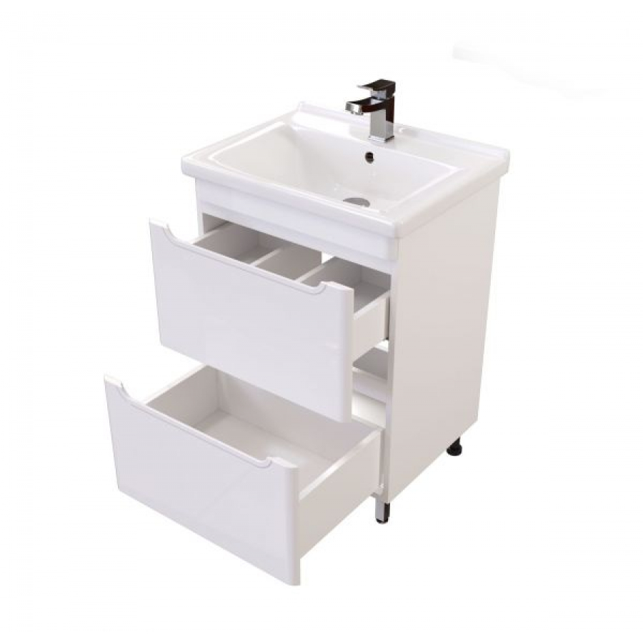 Приобрести mirsant тумба напольная сити 60 см с раковиной миранда-60, белая ут000080936