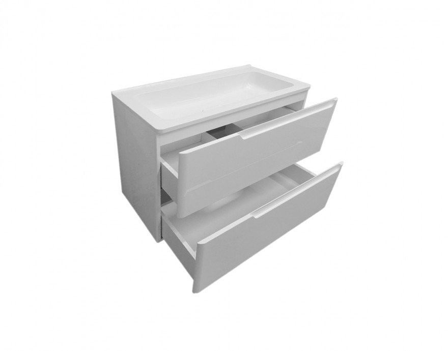 Приобрести estet тумба подвесная с раковиной kare luxe 80 см (2 ящика), белая фр-00005715