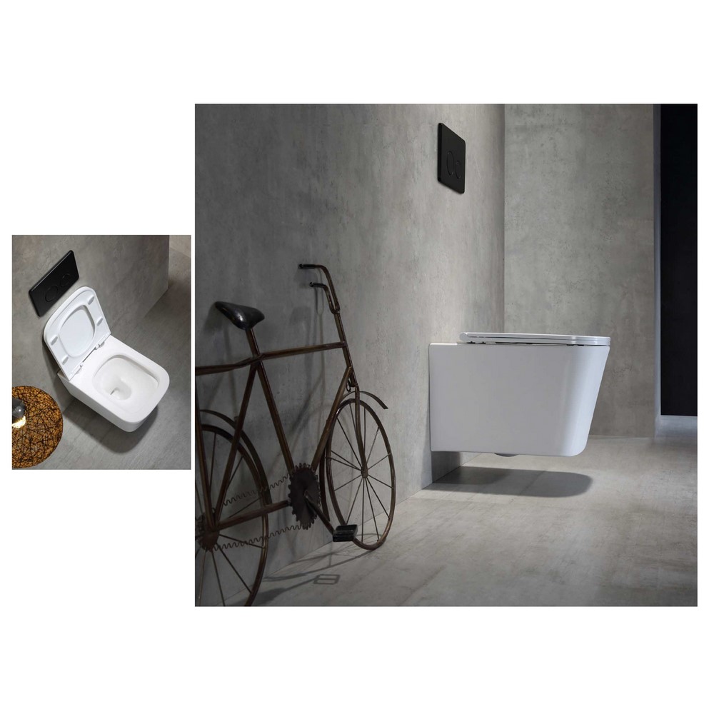 Приобрести triton подвесной унитаз verso 3032, безободковый с тонким сиденьем, микролифт