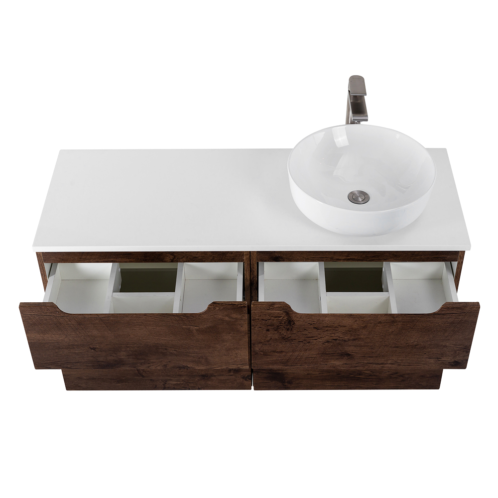 Приобрести belbagno тумба со столешницей etna-h60 120 см, подвесная rovere moro, раковина справа