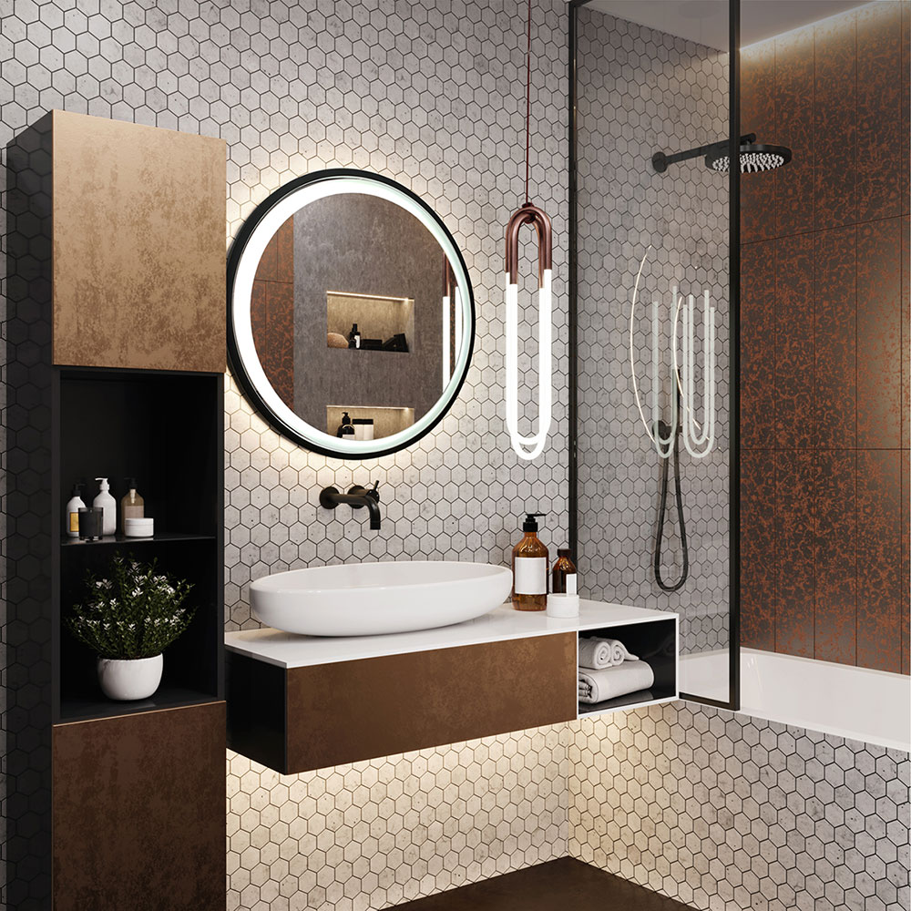 Приобрести azario зеркало манхэттен 77х77 см, металлическая рама, белый фр-00002348