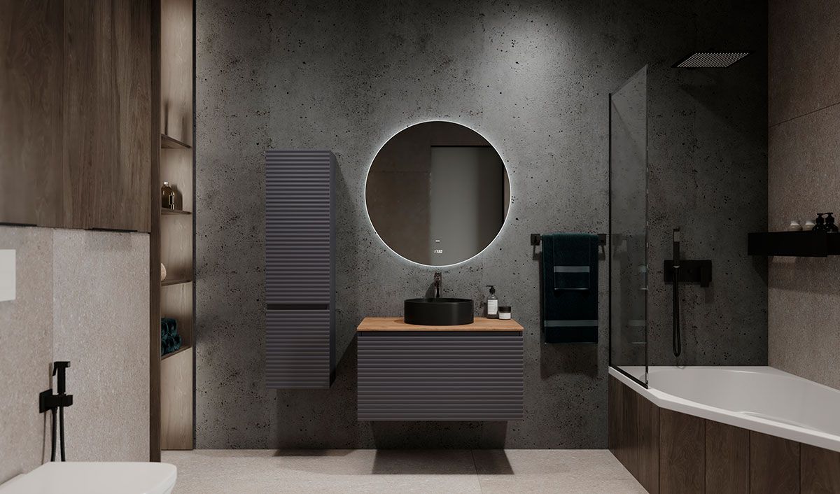 Приобрести jorno тумба подвесная cossety 80 см со столешницей, антрацит