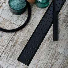 Veconi Душевой трап Medium Black 45 см, черный V450MB