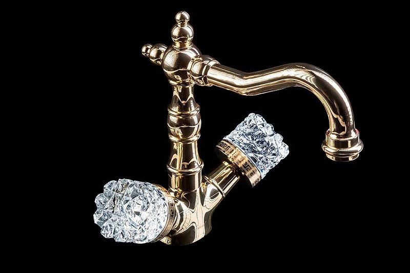 Приобрести boheme смеситель для раковины crystal, высокий, золото\кристаллы 292-crst