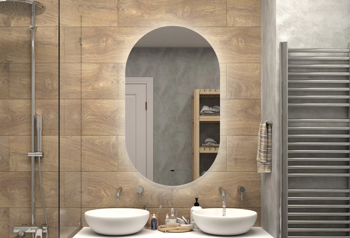 Приобрести continent зеркало с подсветкой fleur 65х110 см, белое