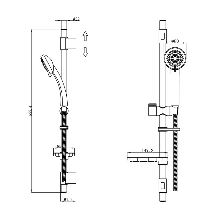 Приобрести iddis душевой гарнитур 655,5 мм, хром tsh1501