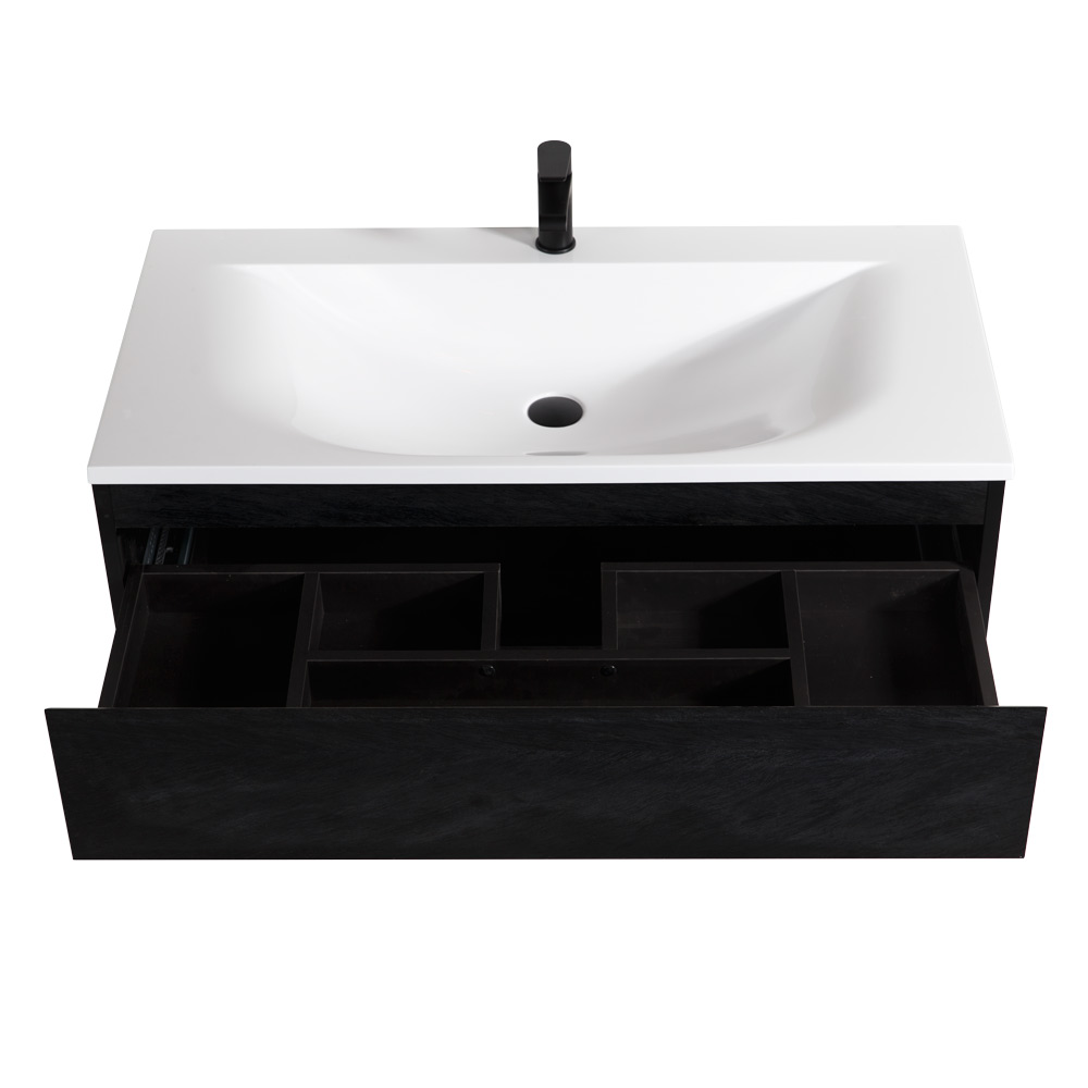 Приобрести cezares тумба подвесная с раковиной molveno 100 см nero, черная molveno-100-2c-so-nc