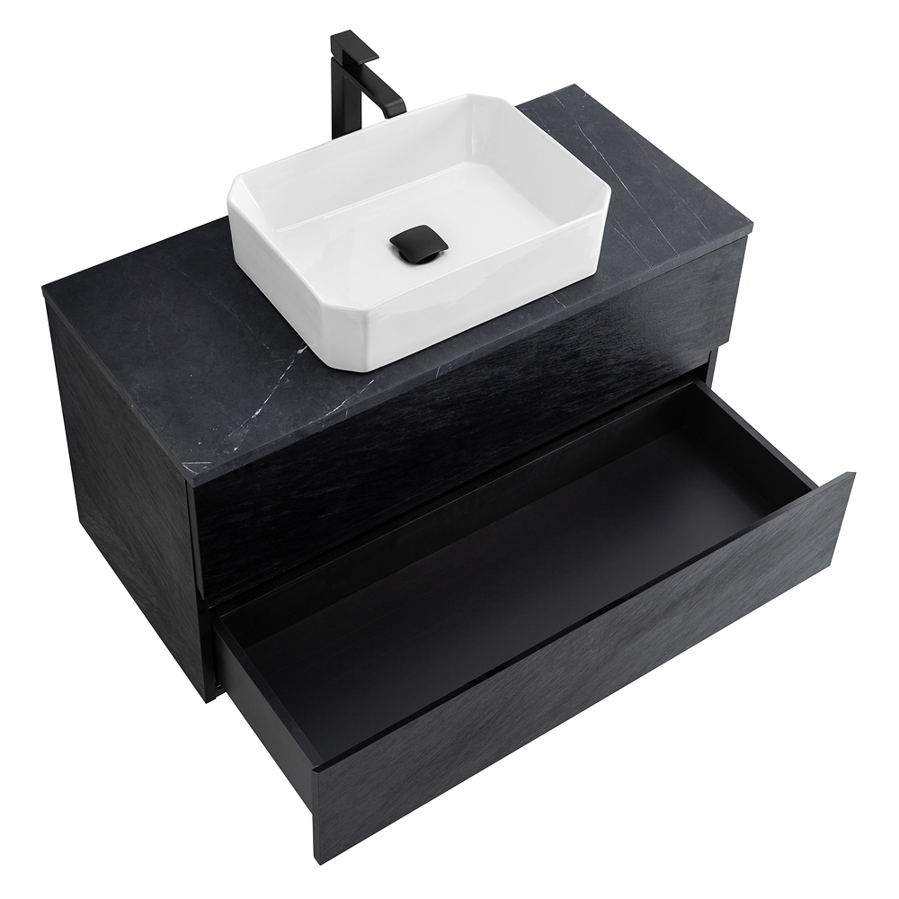 Приобрести cezares тумба со столешницей molveno 46 100 см nero, черная molveno 46-100-2c-so-nr