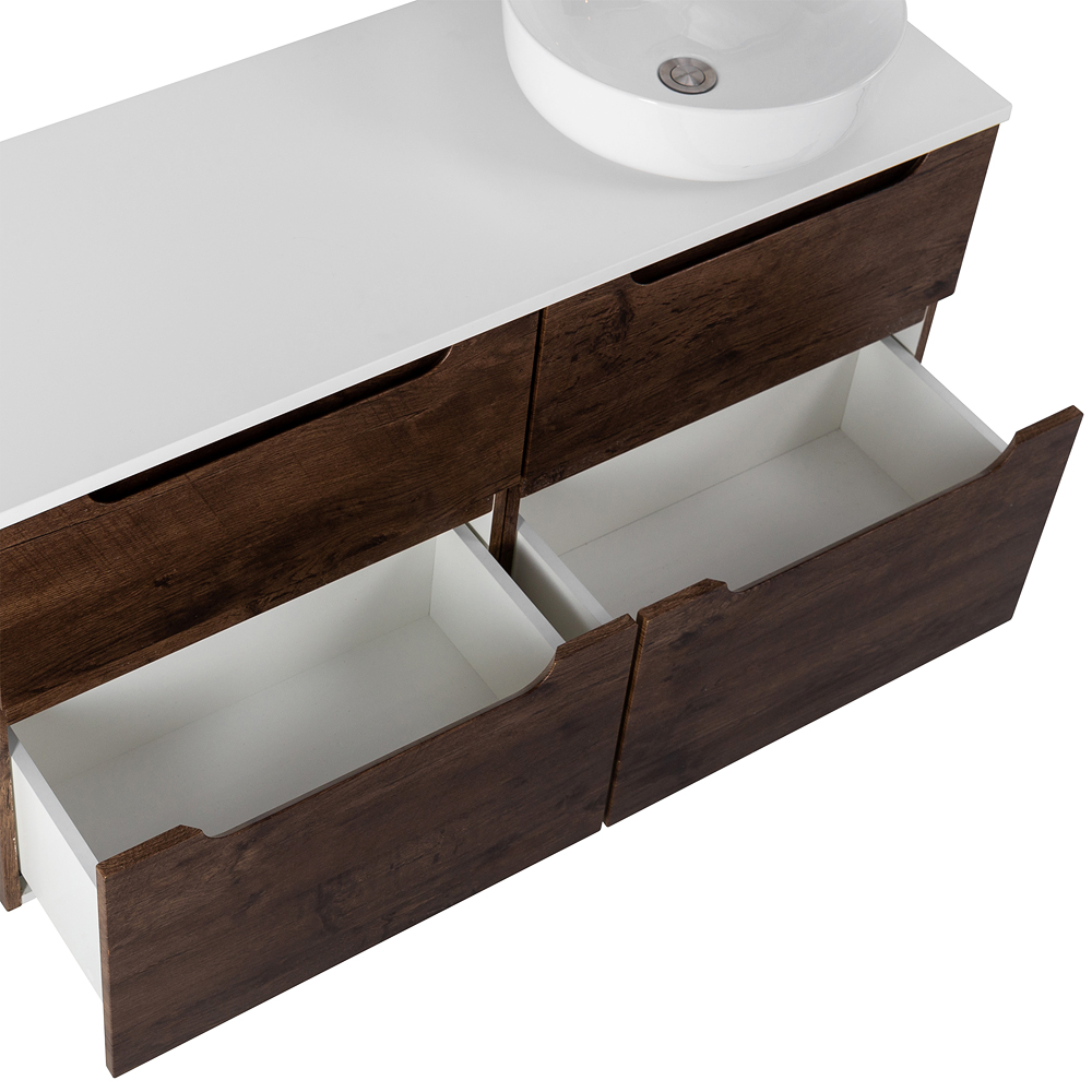 Приобрести belbagno тумба со столешницей etna-h60 120 см, подвесная rovere moro, раковина справа