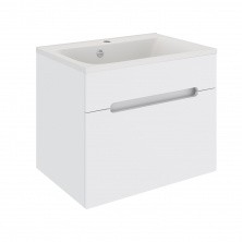 AQUA DE MARCO Тумба подвесная с раковиной OLIVIA 65см, один ящик, белый 2065COLI/H; 265OLIVIA