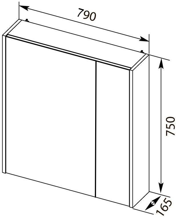 Приобрести aquanet зеркальный шкаф палермо 80 см, белый