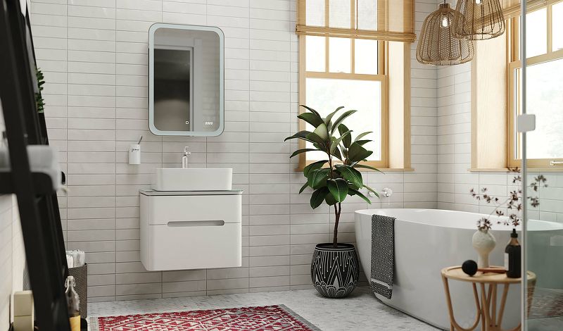 Приобрести jorno зеркало шкаф bosko 50 см, с подсветкой, часы, белое