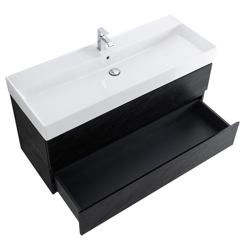 Приобрести cezares тумба подвесная с раковиной molveno 46 120 см nero, черная molveno 46-120-2c-so-nc