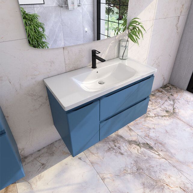 Приобрести caprigo тумба с раковиной forte-smalty 100 см, левая, синяя, эмаль