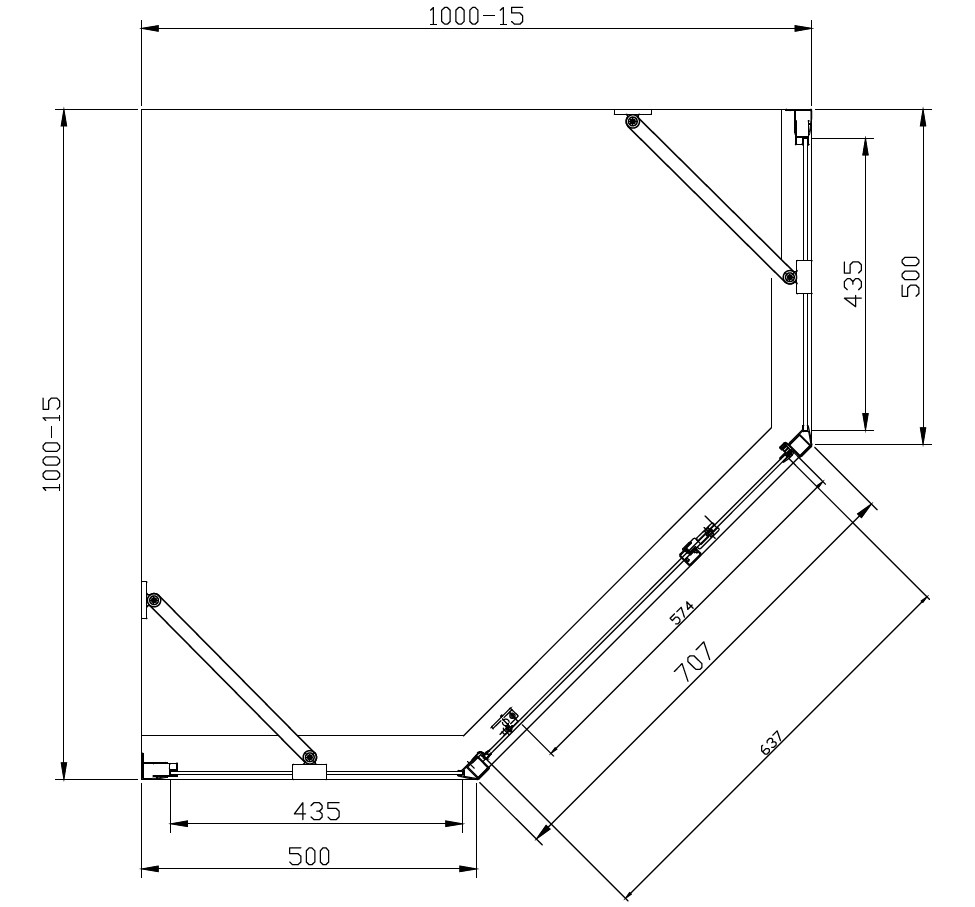 Приобрести dallas 112p душевое ограждение 100*100*200 хром, 5мм прозрачное стекло