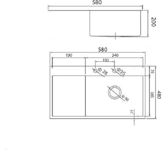 Приобрести gerhans кухонная мойка 58х48 см, правосторонняя, сатин