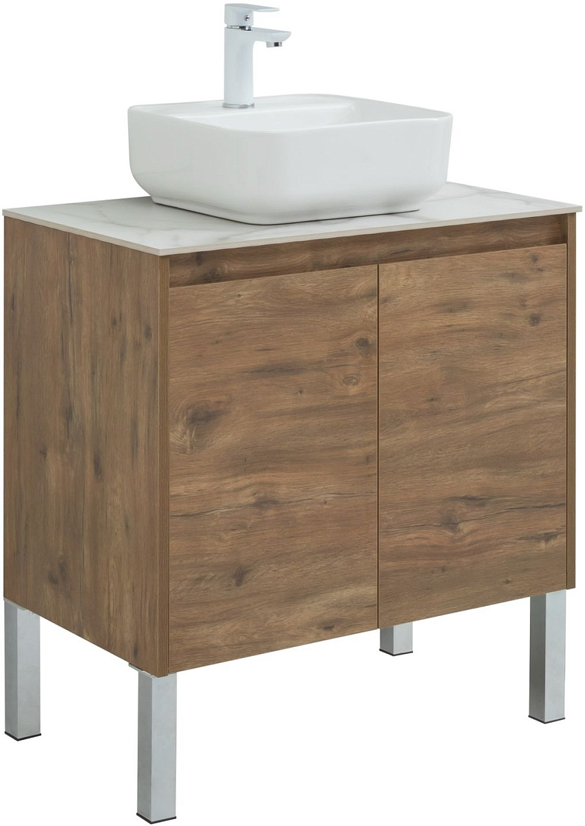 Приобрести aquanet тумба с раковиной nova lite 75 см,дуб рустикальный (2 дверцы)