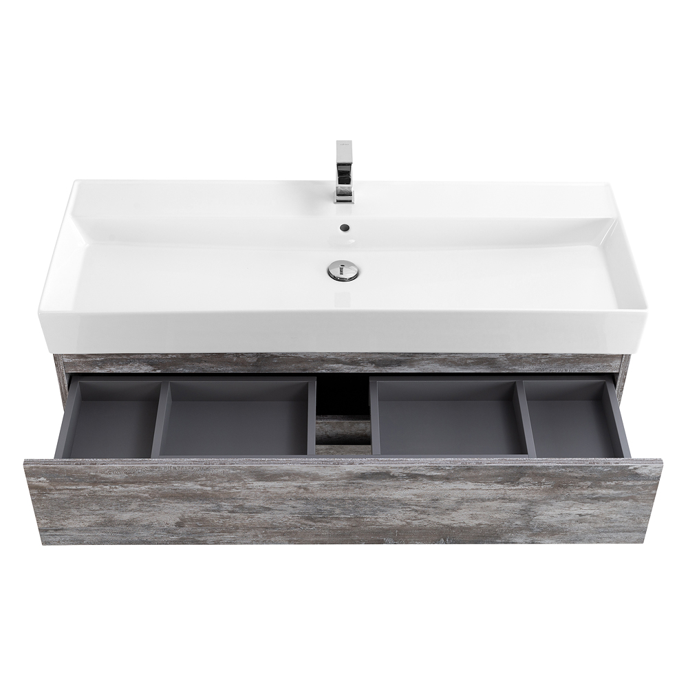 Приобрести cezares тумба подвесная с раковиной molveno 46 120 см legno grigio, серая molveno 46-120-2c-so-lg