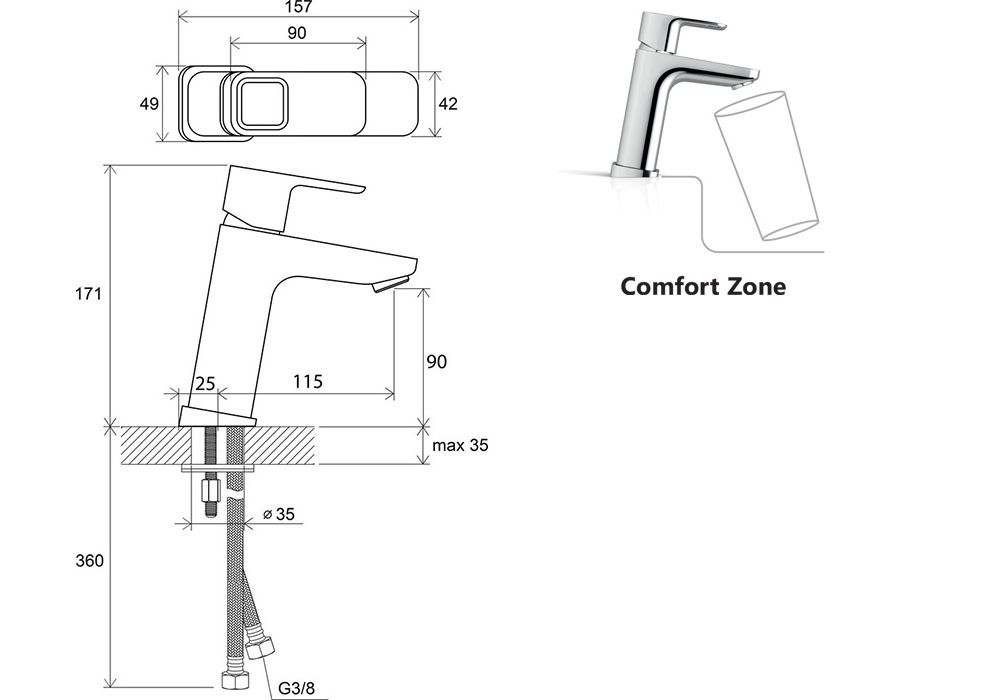 Приобрести смеситель для раковины ravak 10° td 014.00 x070062