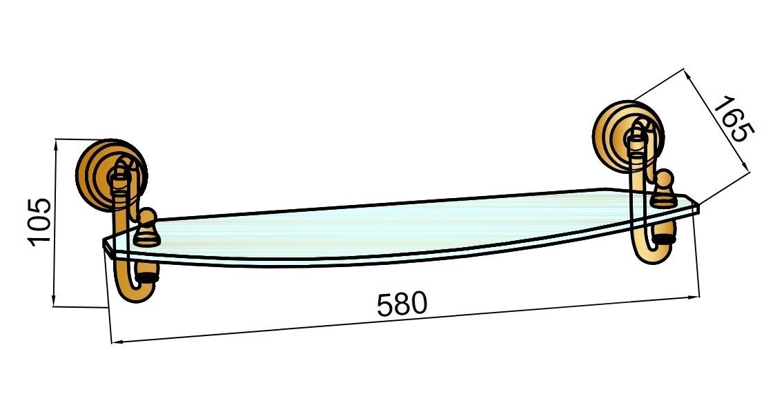 Приобрести boheme полка в ванную комнату barocco 58 см, бронза 10657