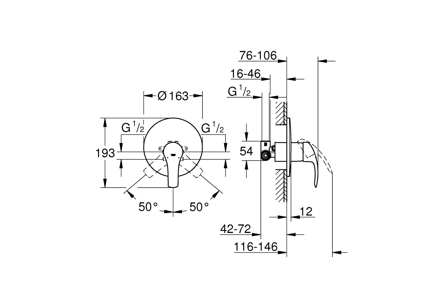Приобрести смеситель для душа grohe eurosmart 33556002