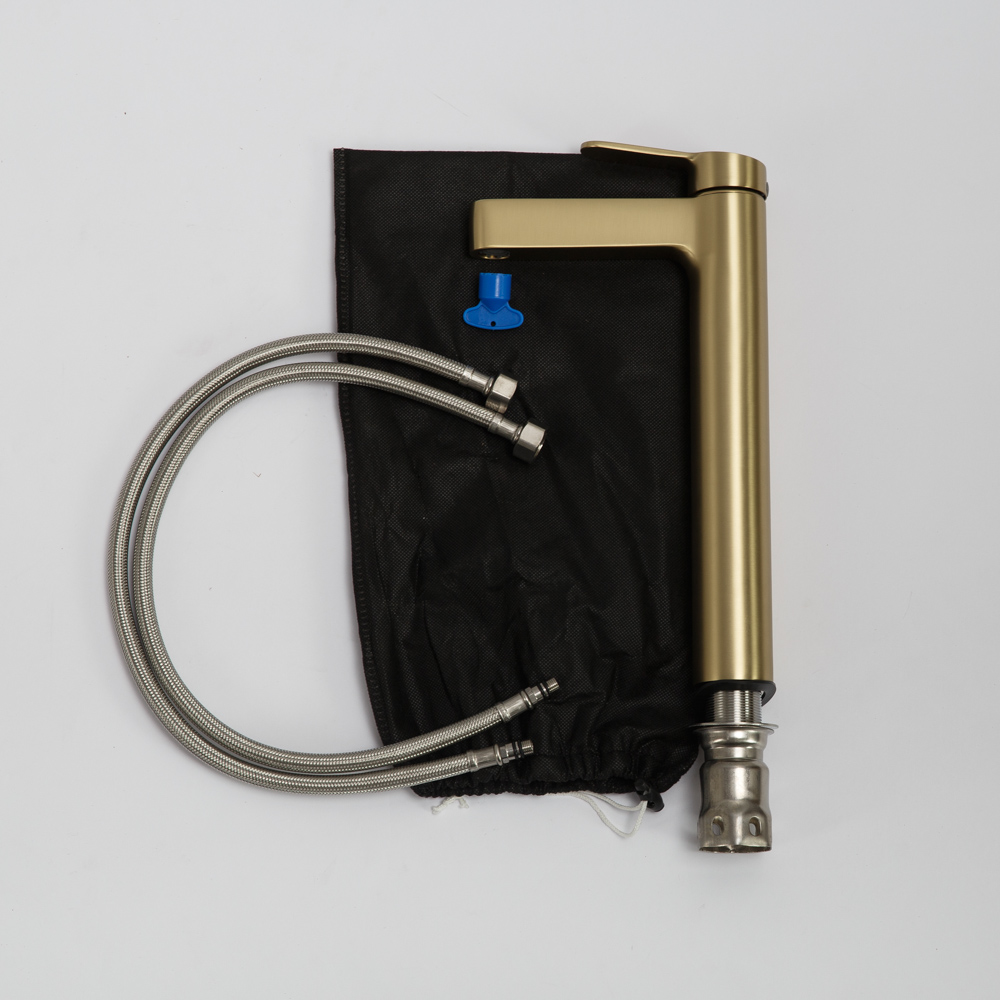 Приобрести belbagno смеситель для раковины delta, высокий, брашированное золото del-lmc-boro