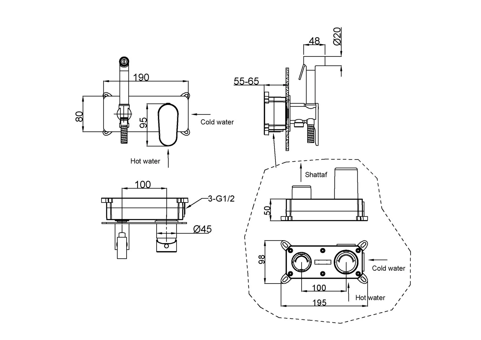 Приобрести boheme гигиенический душ spectre, черный 457-b