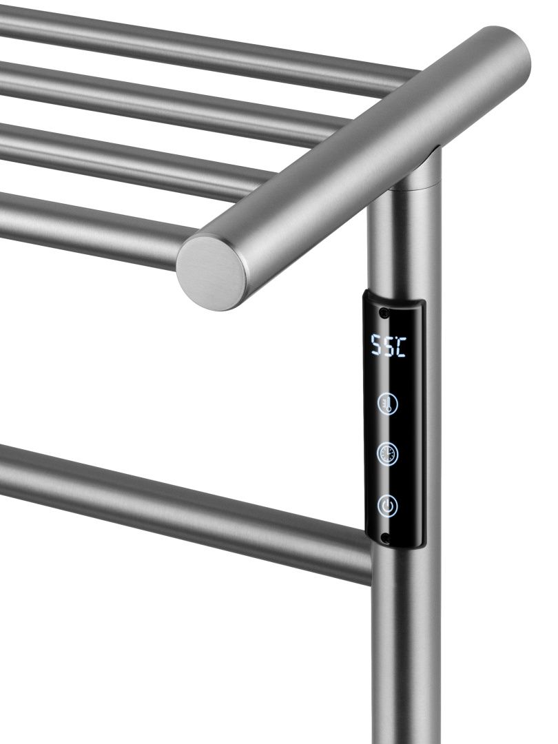 Приобрести полотенцесушитель электрический с полкой wonzon & woghand bonn, брашированный никель (ww-al402-br)