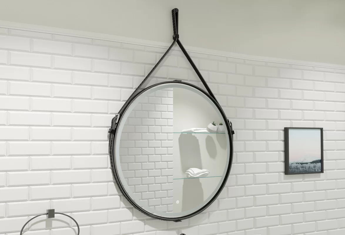 Приобрести continent зеркало с подсветкой millenium brown 80х80 см, черное