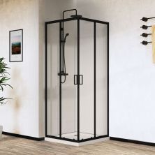 Vincea Душевое ограждение City 90х90 см, прозрачное, черное, VSS-5CT900CLB