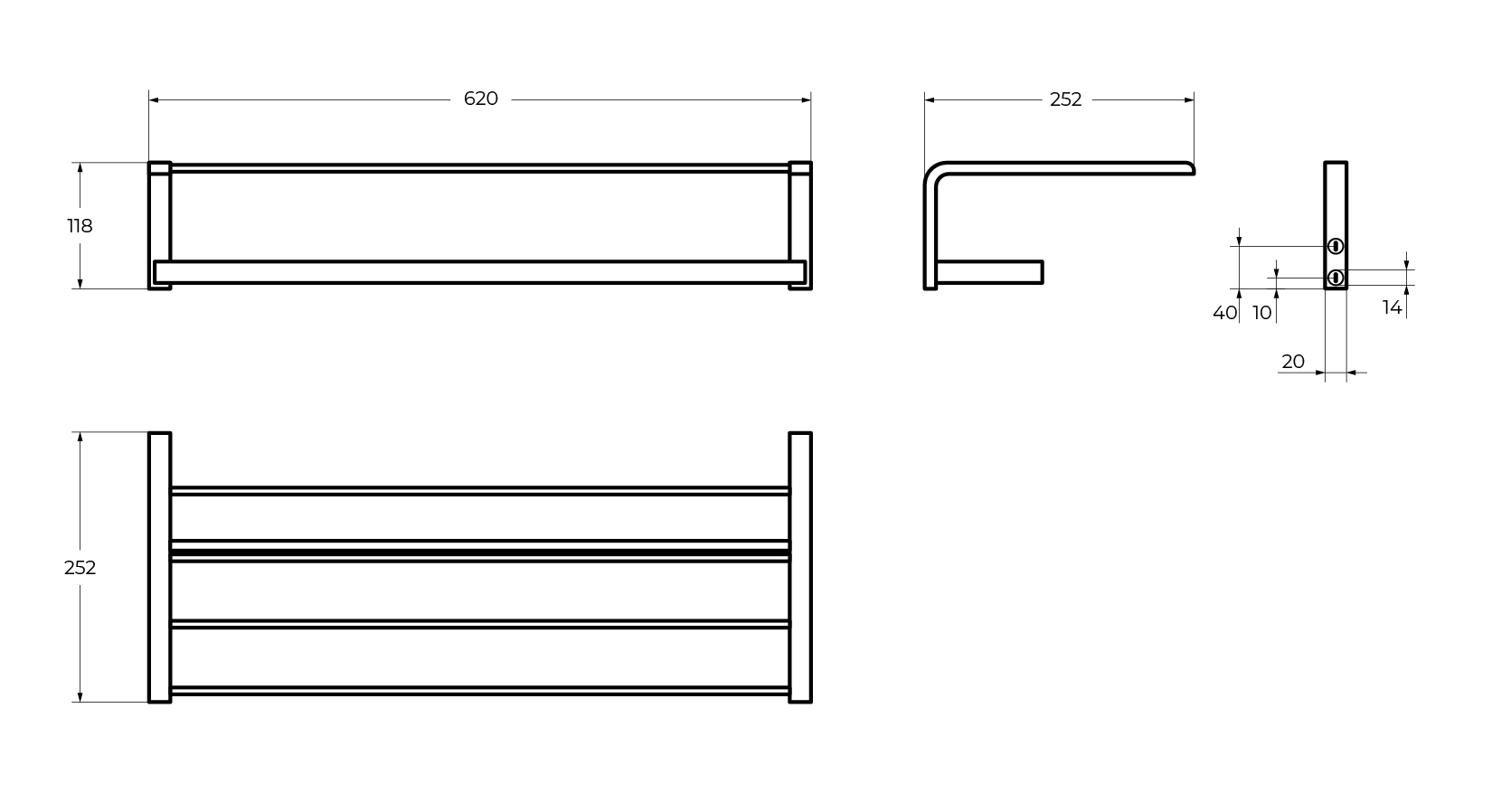 Приобрести cezares полка для полотенец ultima 60 см, хром czr-f-8925