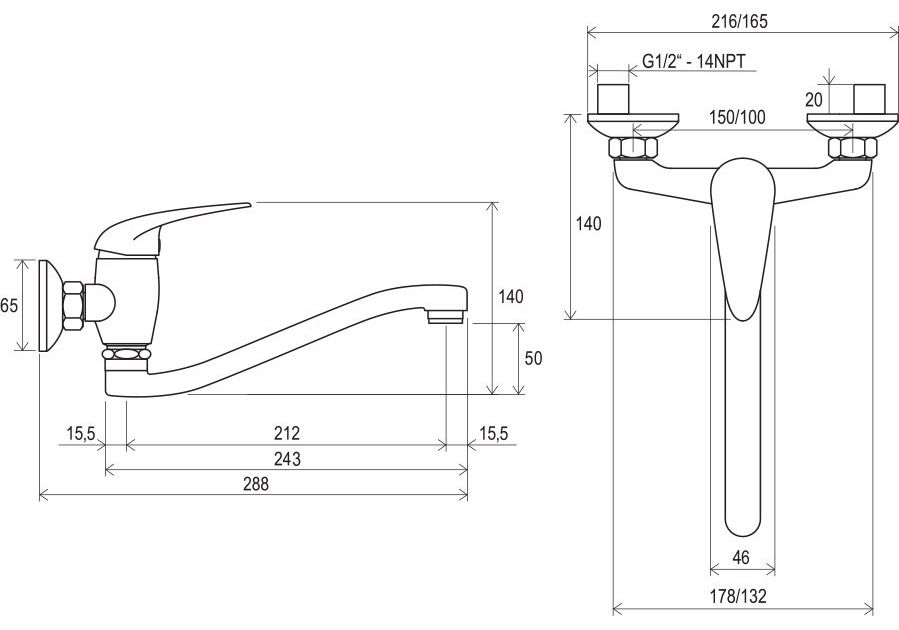 Приобрести смеситель для ванны ravak suzan sn 041.00/150 x070008