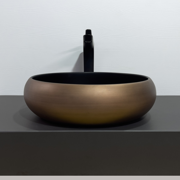 Приобрести comforty раковина 78650 41х41 см, медная-черная матовая