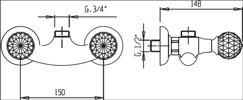 Приобрести cezares смеситель для душа atlantis, бронза atlantis-ds-02-sw