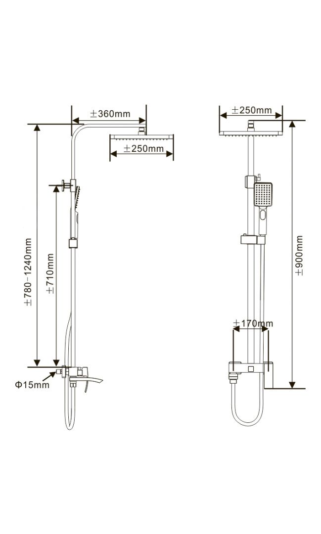 Приобрести hayzburg душеывая система, черный хром hb-3010bch