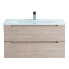 BelBagno Тумба с раковиной ETNA 100 см, подвесная Rovere Grigio, стеклянная раковина