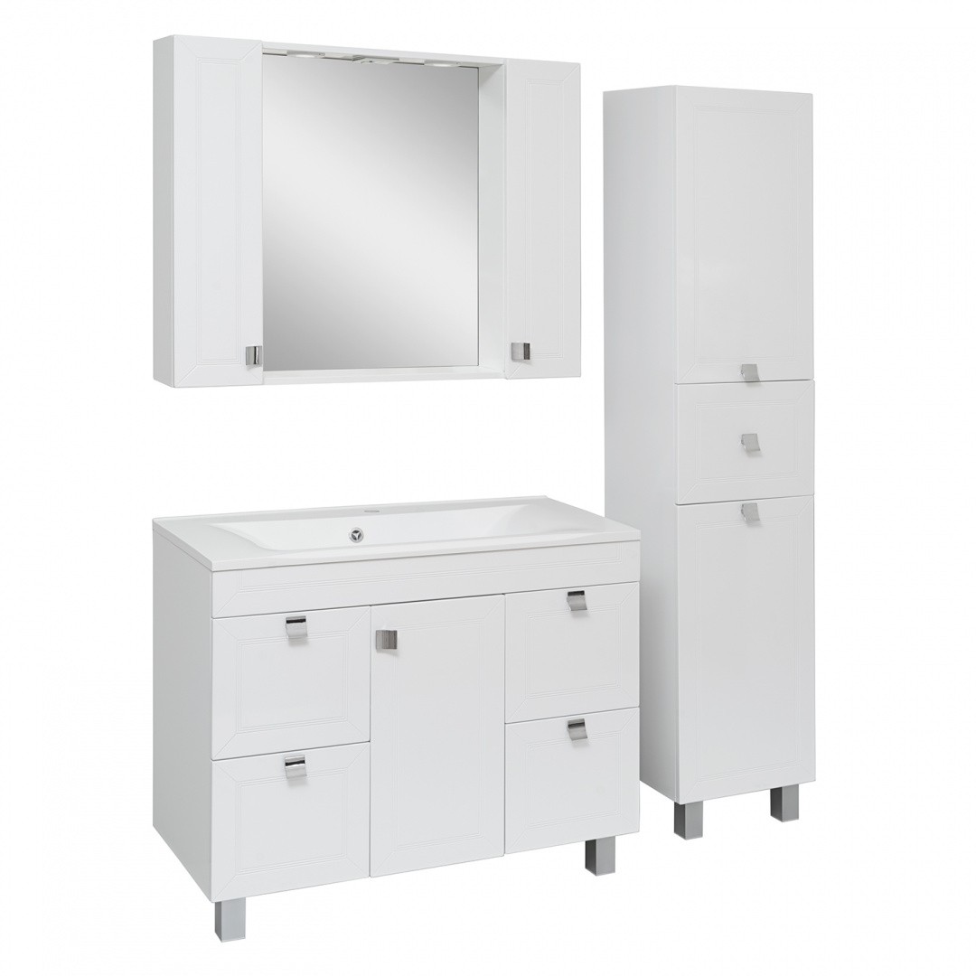 Приобрести шкаф-пенал напольный ostin 40см. с корзиной левый