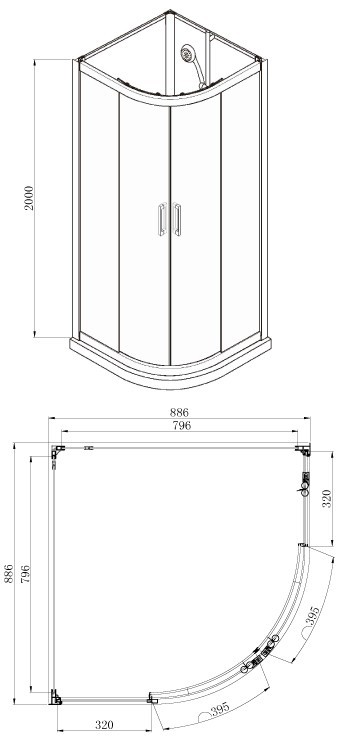 Приобрести azario душевая кабина denver 90x90 см,серая az-n10812 900 grey