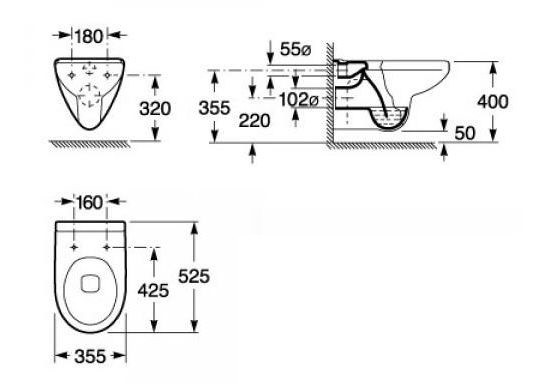 Приобрести инсталляция с подвесным унитазом roca victoria pro 5 в 1 7.8931.0.000.0