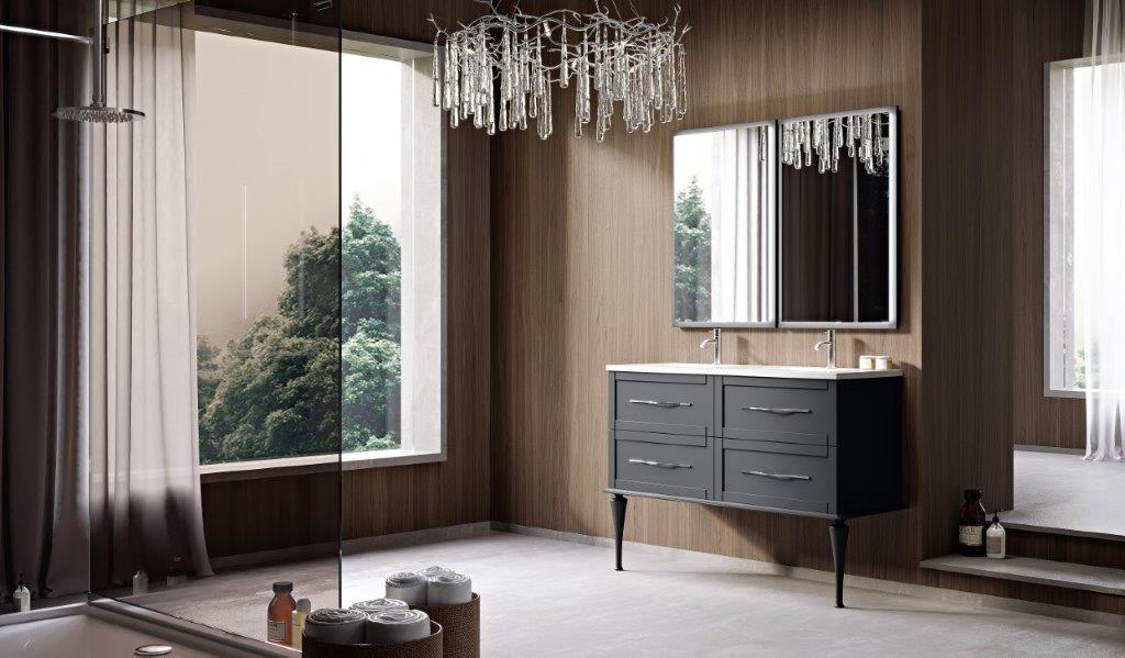 Приобрести cezares тумба подвесная с раковиной на две чаши tiffany 120 см grigio nuvola, серая 55244