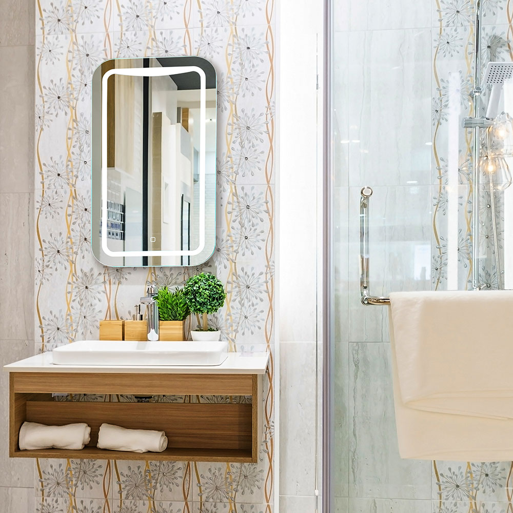 Приобрести azario зеркало турин 40х70 см c подсветкой, сенсор выключатель, диммер led-00002501