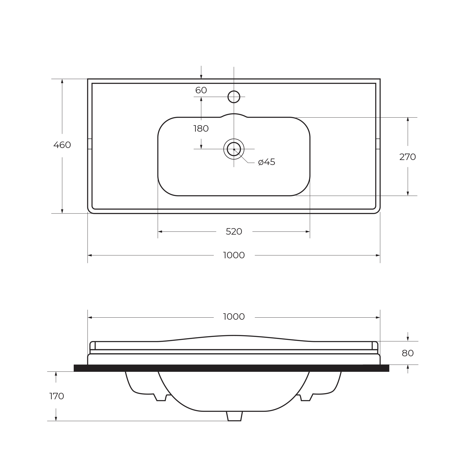 Приобрести cezares тумба подвесная с раковиной giubileo 100 см bianco lucido, белый глянец giubileo-1000-1c-so-bl