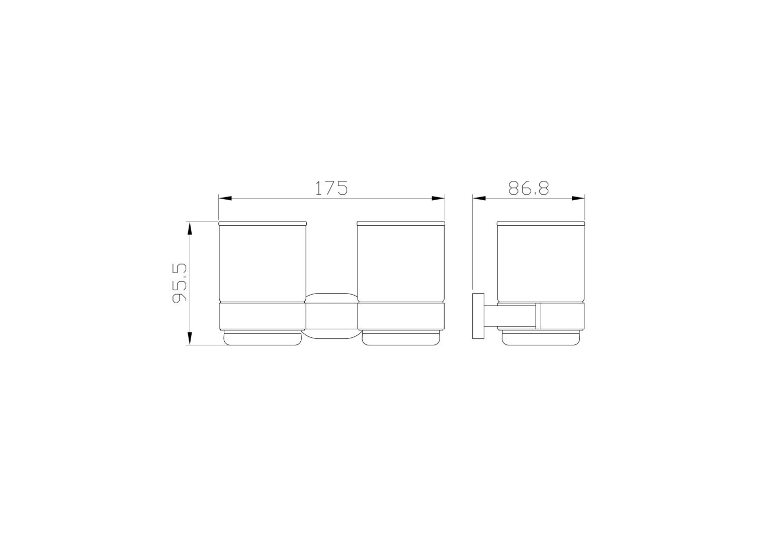 Приобрести два стакана для зубных щеток с держателем wonzon & woghand first, хром (ww-8428)