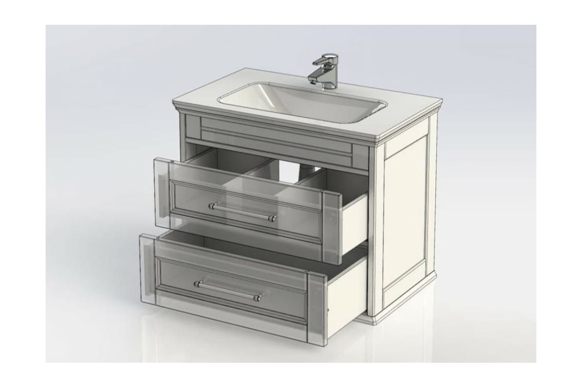 Приобрести aquanet тумба с раковиной бостон м 100 см, белая