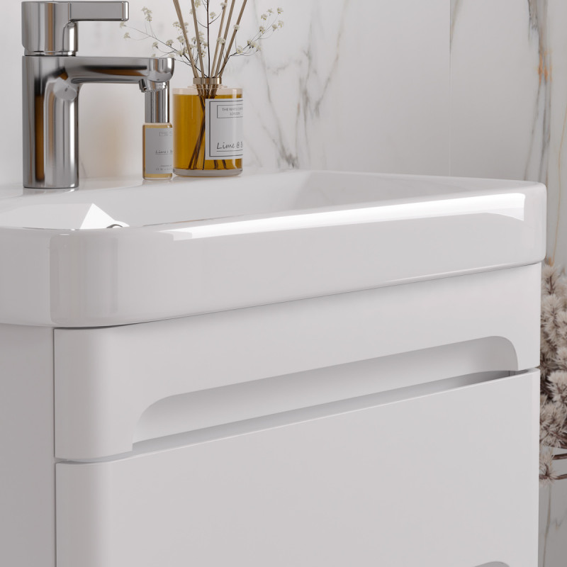 Приобрести equil тумба подвесная с раковиной nice 70 см, белая матовая tpnice70.2y-05