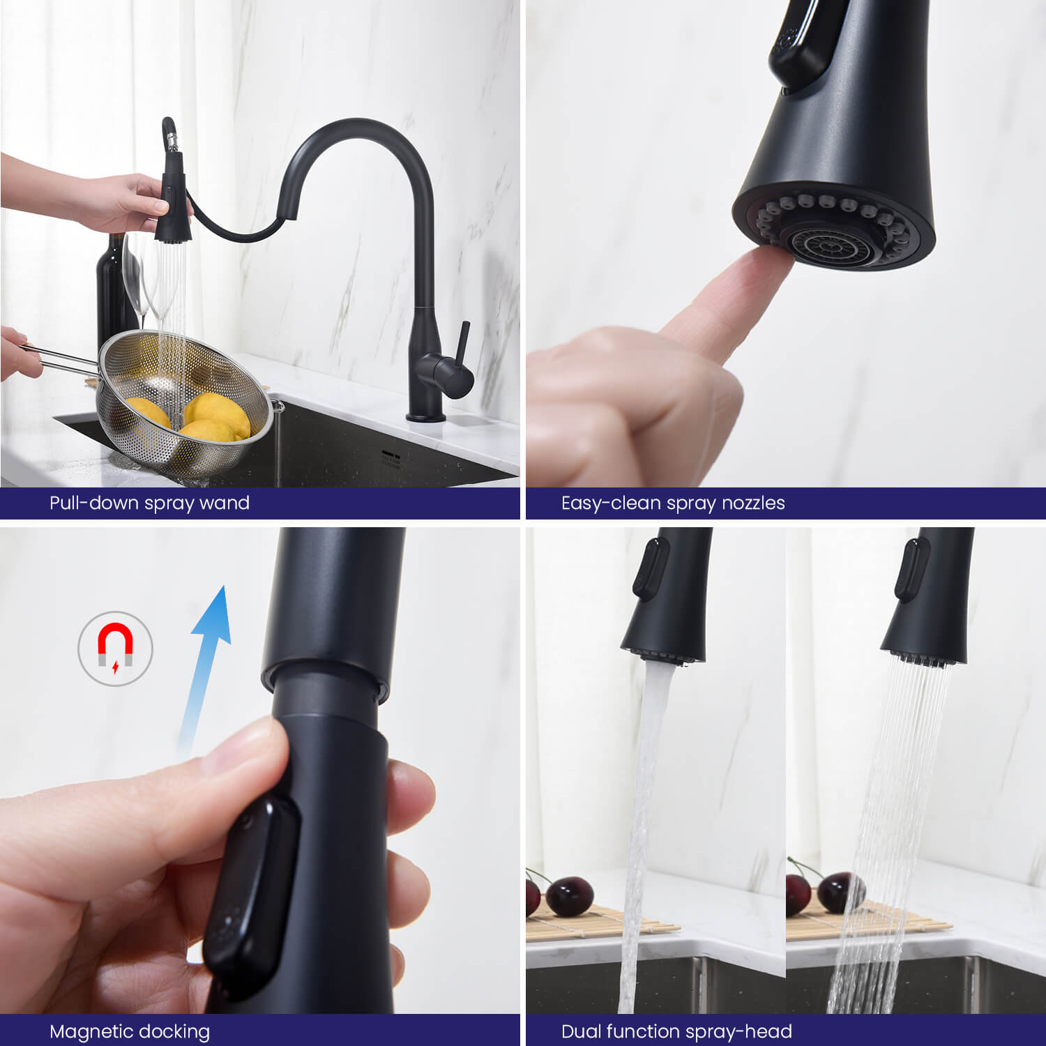 Приобрести смеситель для кухни с выдвижной лейкой timo saona 2336/03fl черный