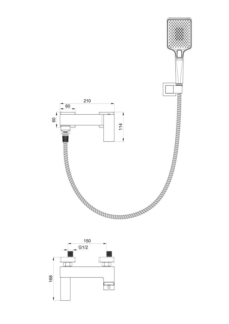 Приобрести смеситель для ванны с душем wonzon & woghand cube, брашированное золото (ww-88639016-bg)