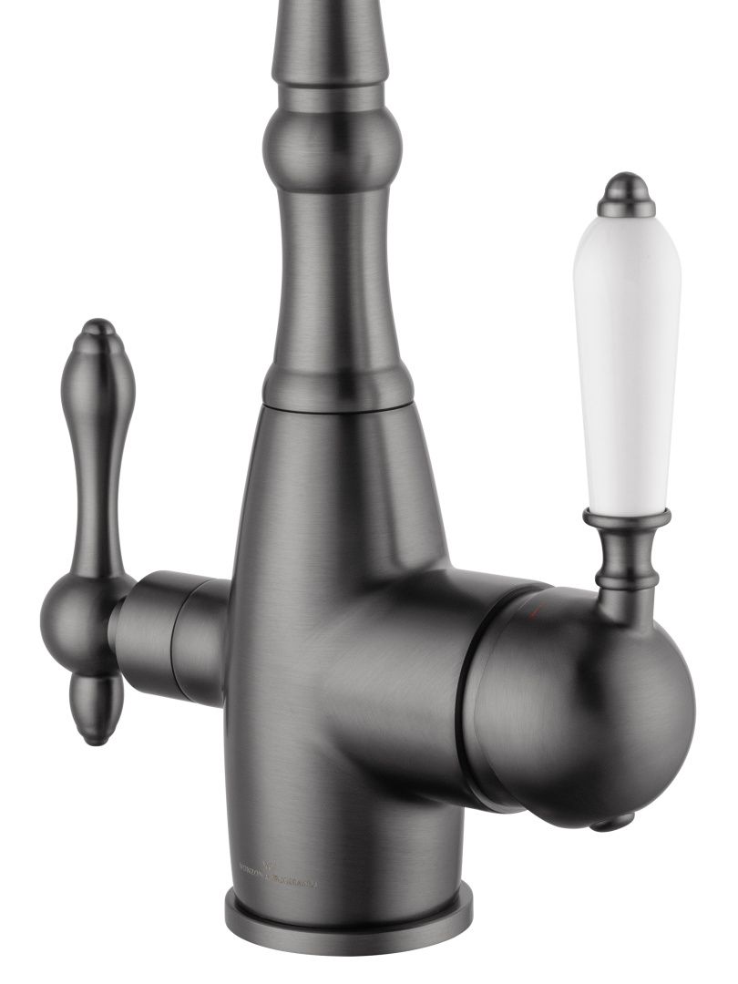 Приобрести смеситель для кухни c подключением фильтра wonzon & woghand, темный графит (ww-88458006-bgm)