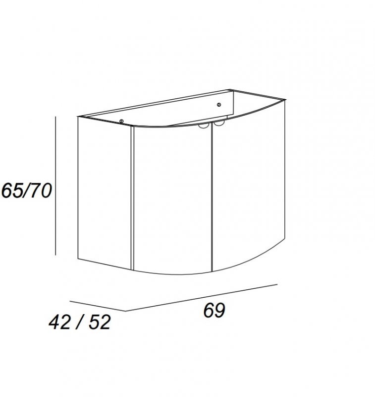 Приобрести cezares тумба подвесная с раковиной rialto 69х70см, белая